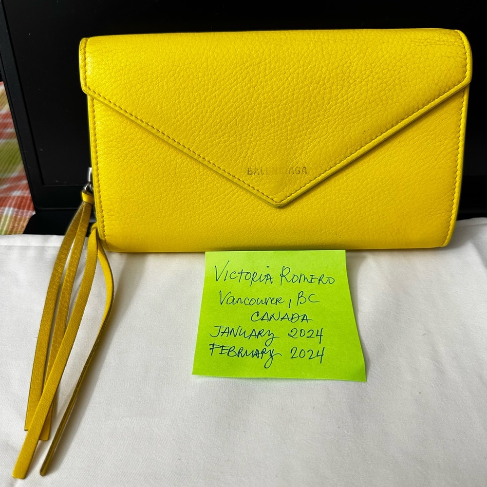 Balenciaga Paper Manny Bi-fold Long Big Wallet Yellow
